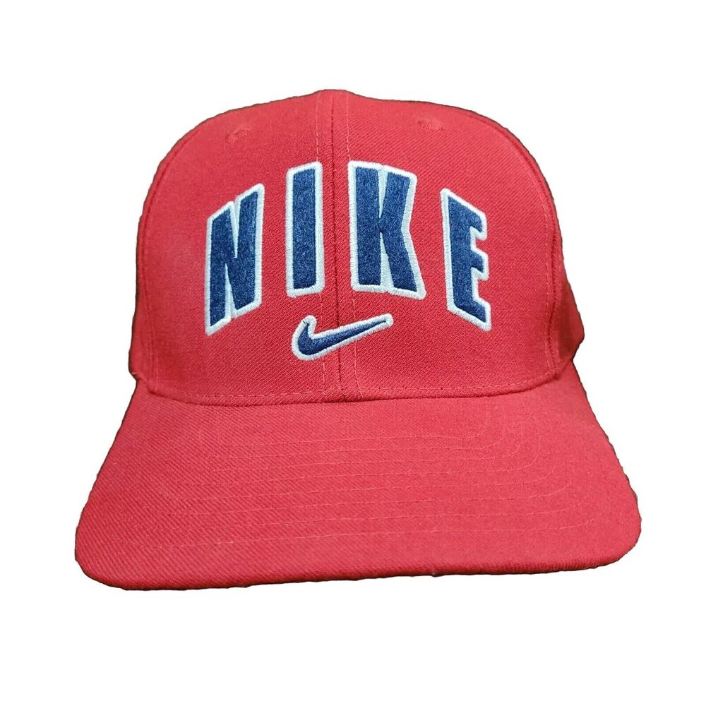 Vtg Nike Wool Blend Cap Hat Center Swoosh Spellout VTG 90s Hip Hop Skater Y2K